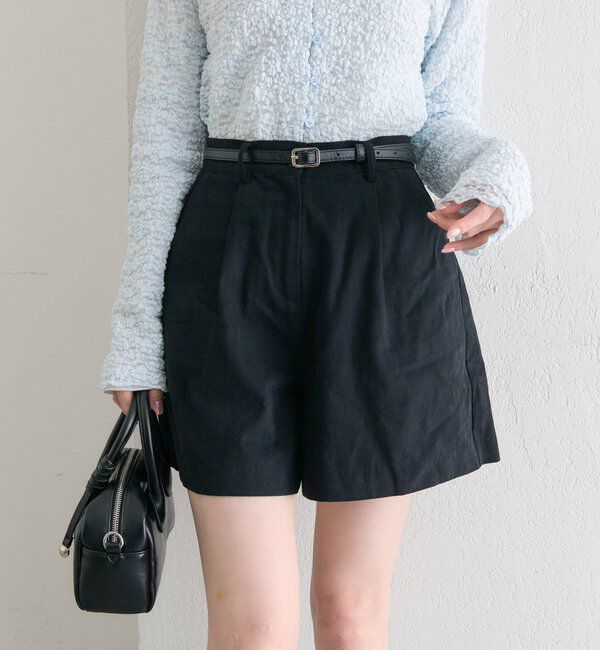  「ベルト付きタックキュロット」|キュロット|