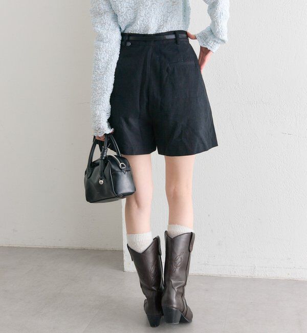  「ベルト付きタックキュロット」|キュロット|
