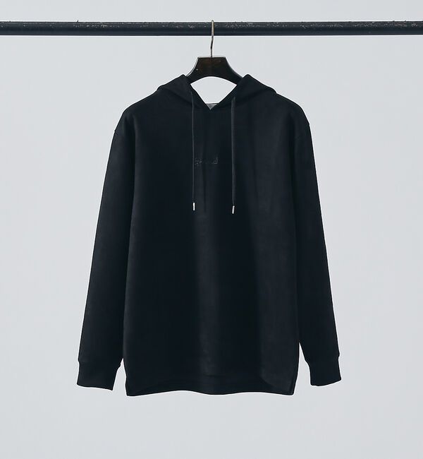 ABAHOUSE「【ネオスエード】ポンチ ロゴ刺繍 プルオーバー パーカー」|パーカー|ブラック