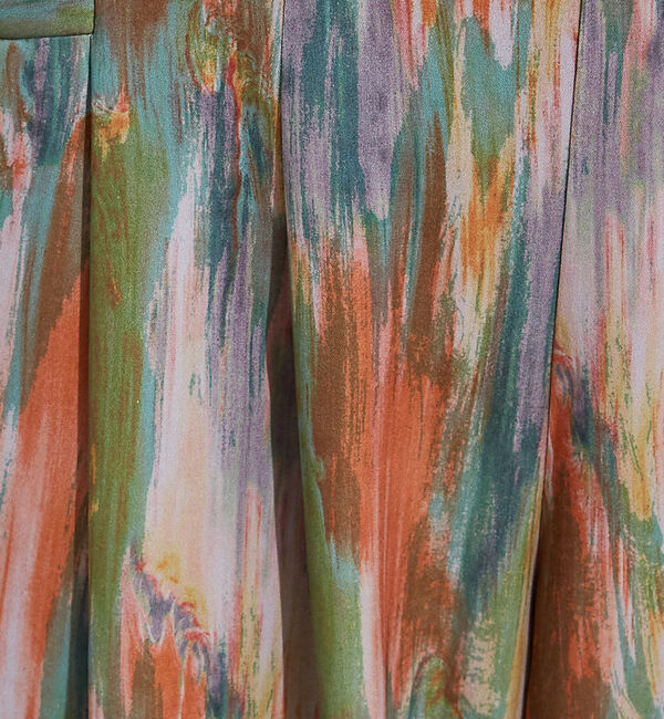 NOMINE「水彩アート ニュアンス柄 タックパンツ」|その他|