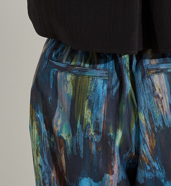 NOMINE「水彩アート ニュアンス柄 タックパンツ」|その他|