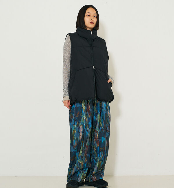 NOMINE「水彩アート ニュアンス柄 タックパンツ」|その他|