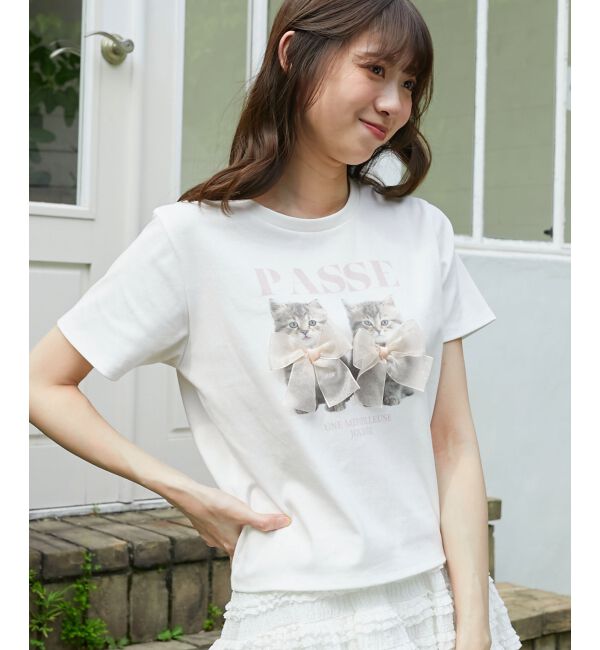  「リボンネコチャンTシャツ」|Tシャツ・カットソー|