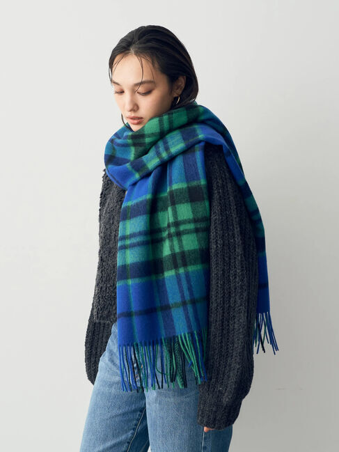 YECCA VECCA「ウォッシャブルウールチェックストール」|ストール|