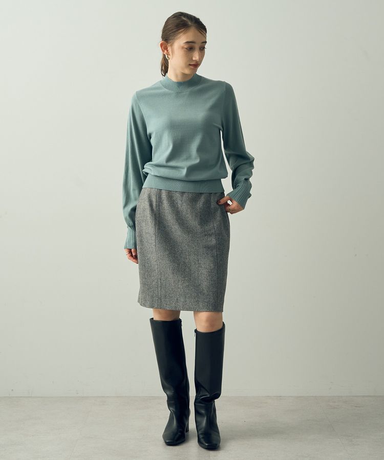 YECCA VECCA「ツイードパイピングスカート」|タイト|