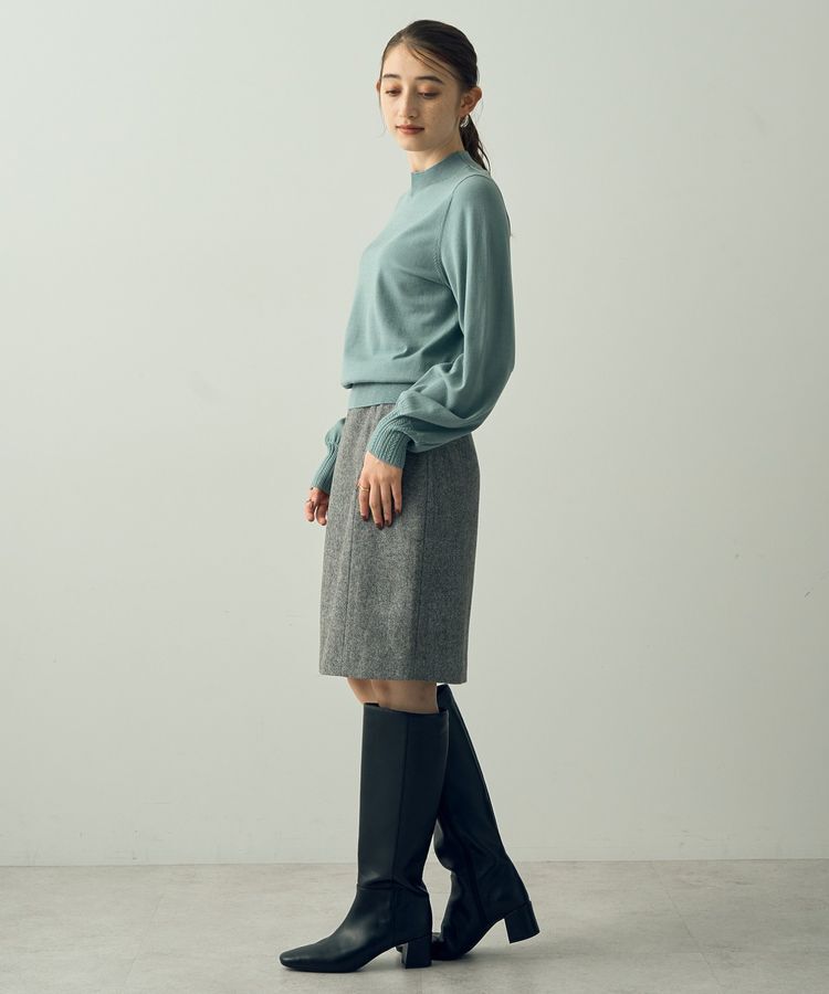 YECCA VECCA「ツイードパイピングスカート」|タイト|