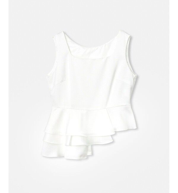 LOULOU WILLOUGHBY「【LOULOU WILLOUGHBY】サテンペプラムスクエアブラウス」|シャツ・ブラウス|