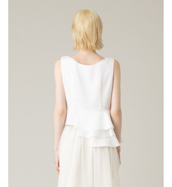 LOULOU WILLOUGHBY「【LOULOU WILLOUGHBY】サテンペプラムスクエアブラウス」|シャツ・ブラウス|