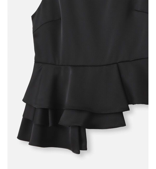 LOULOU WILLOUGHBY「【LOULOU WILLOUGHBY】サテンペプラムスクエアブラウス」|シャツ・ブラウス|