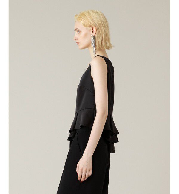 LOULOU WILLOUGHBY「【LOULOU WILLOUGHBY】サテンペプラムスクエアブラウス」|シャツ・ブラウス|