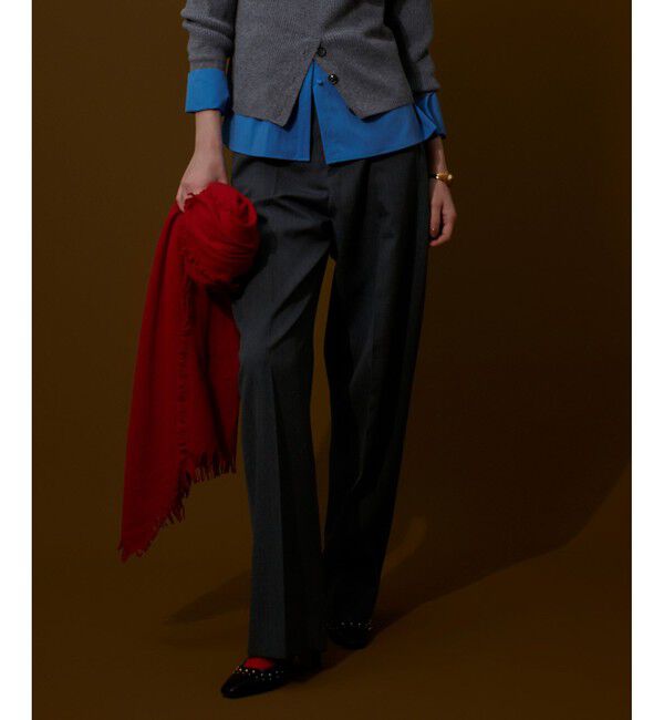 allureville「ドライウールカーブライントラウザー」|チノ|グレー