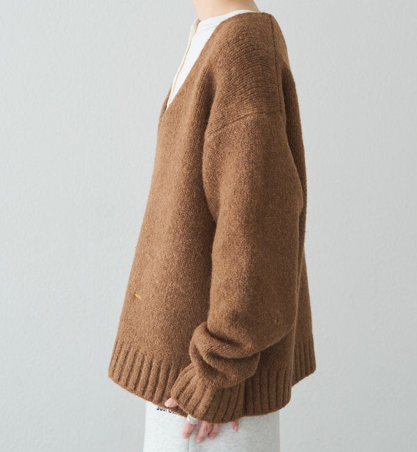  「アルパカ混深Vネックニットプルオーバー」|キャミソール|