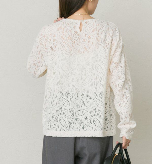  「モールペイズリーストレッチレースプルオーバー」|プルオーバー|