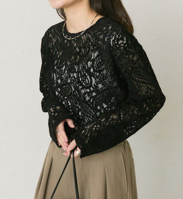  「モールペイズリーストレッチレースプルオーバー」|プルオーバー|
