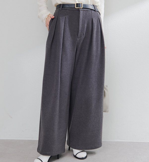  「ストレッチ起毛タックスラックスパンツ」|その他|