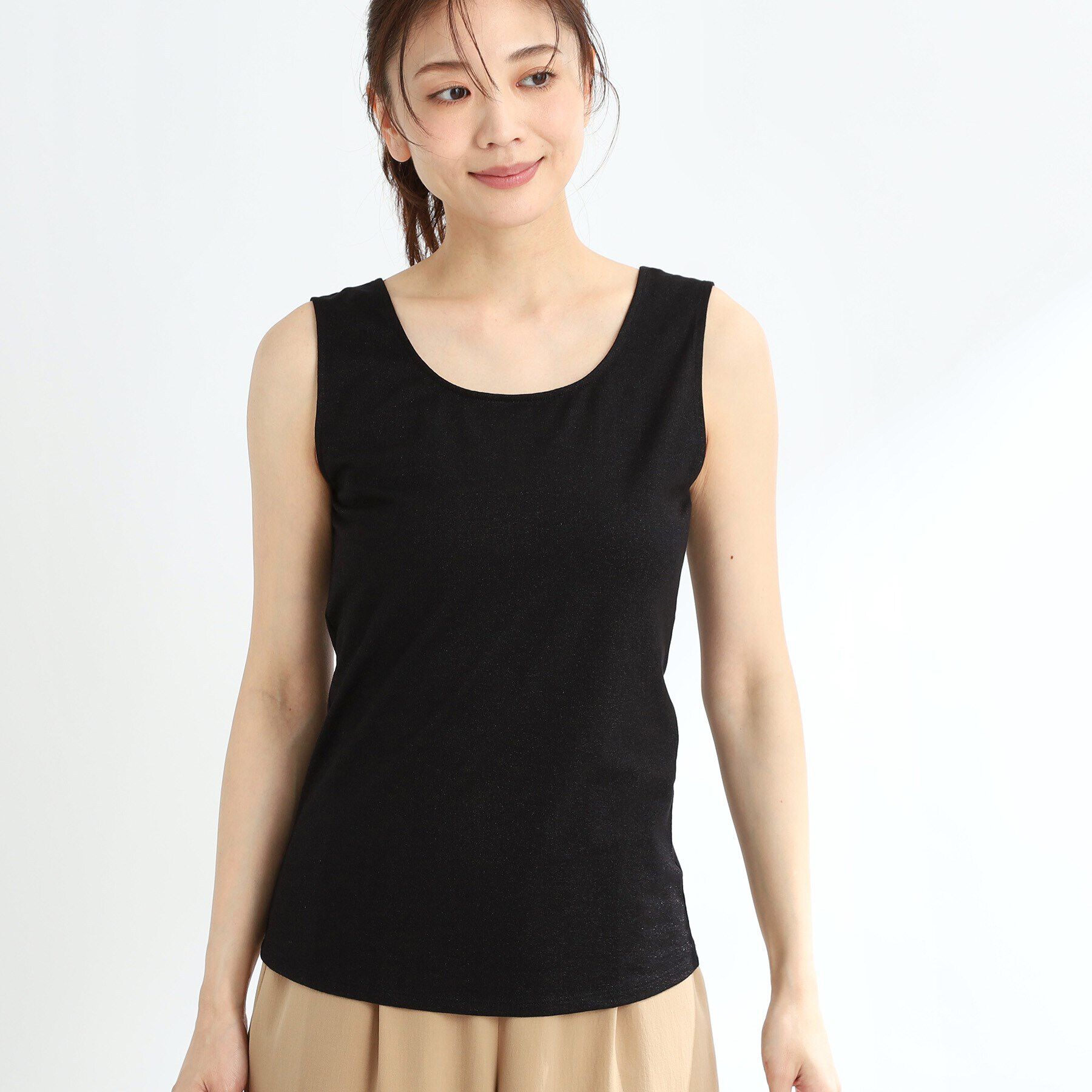 Reflect「【洗える】ベーシックラメタンクトップ」|キャミソール|