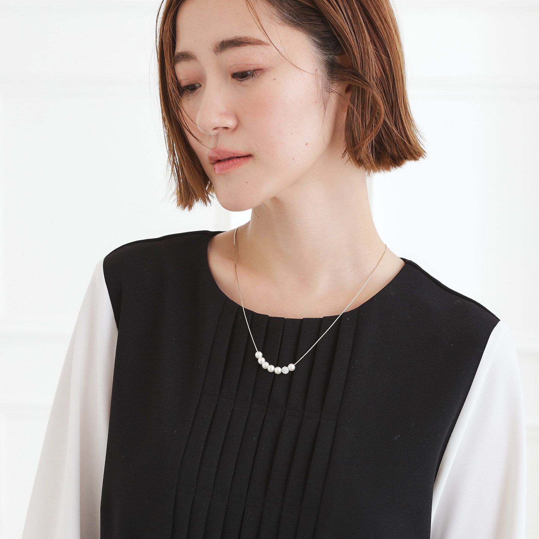 grove「パール調ロンデルネックレス」|ネックレス|