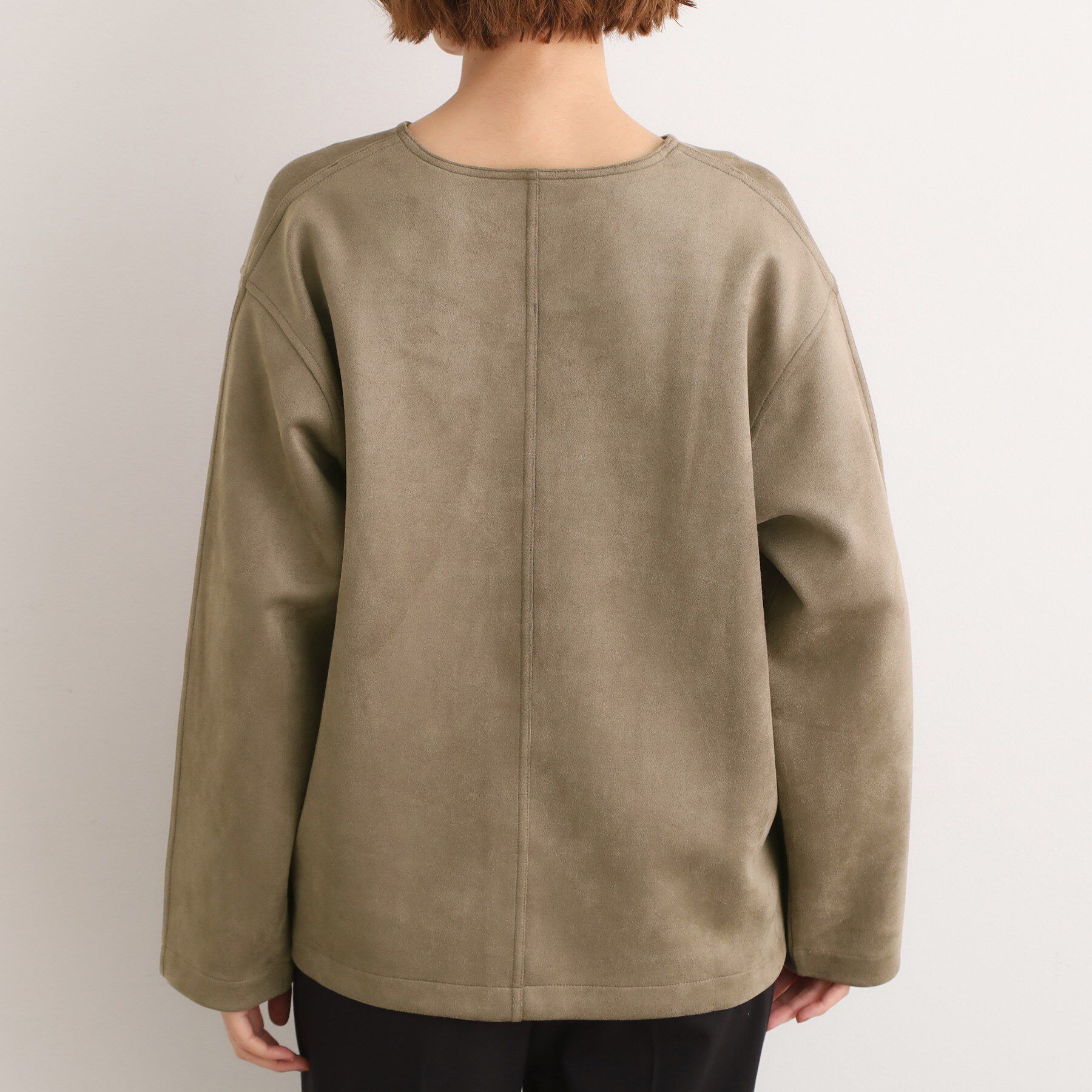 grove「スエード調キーネックプルオーバー」|Tシャツ・カットソー|