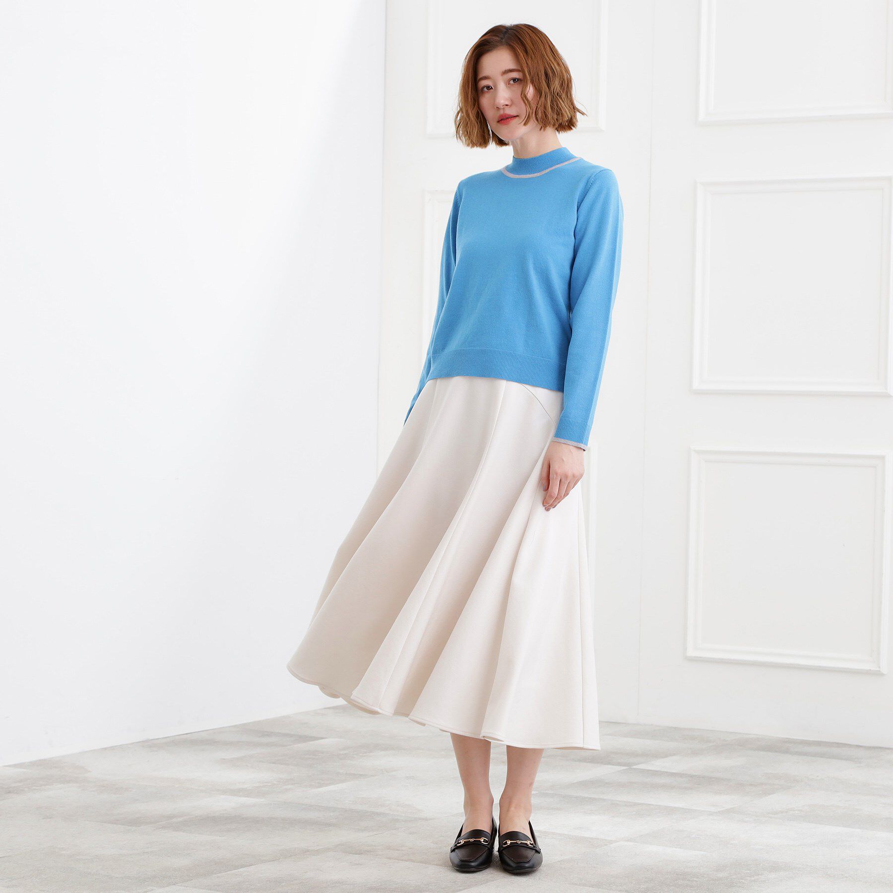 grove「バイカラーハイネックニット」|ニット・セーター|