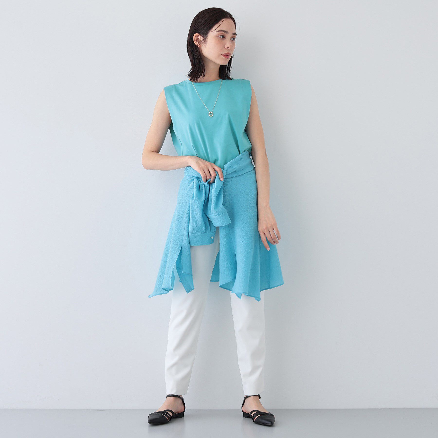 INDIVI「【洗える】きれいめノースリーブトップス」|Tシャツ・カットソー|