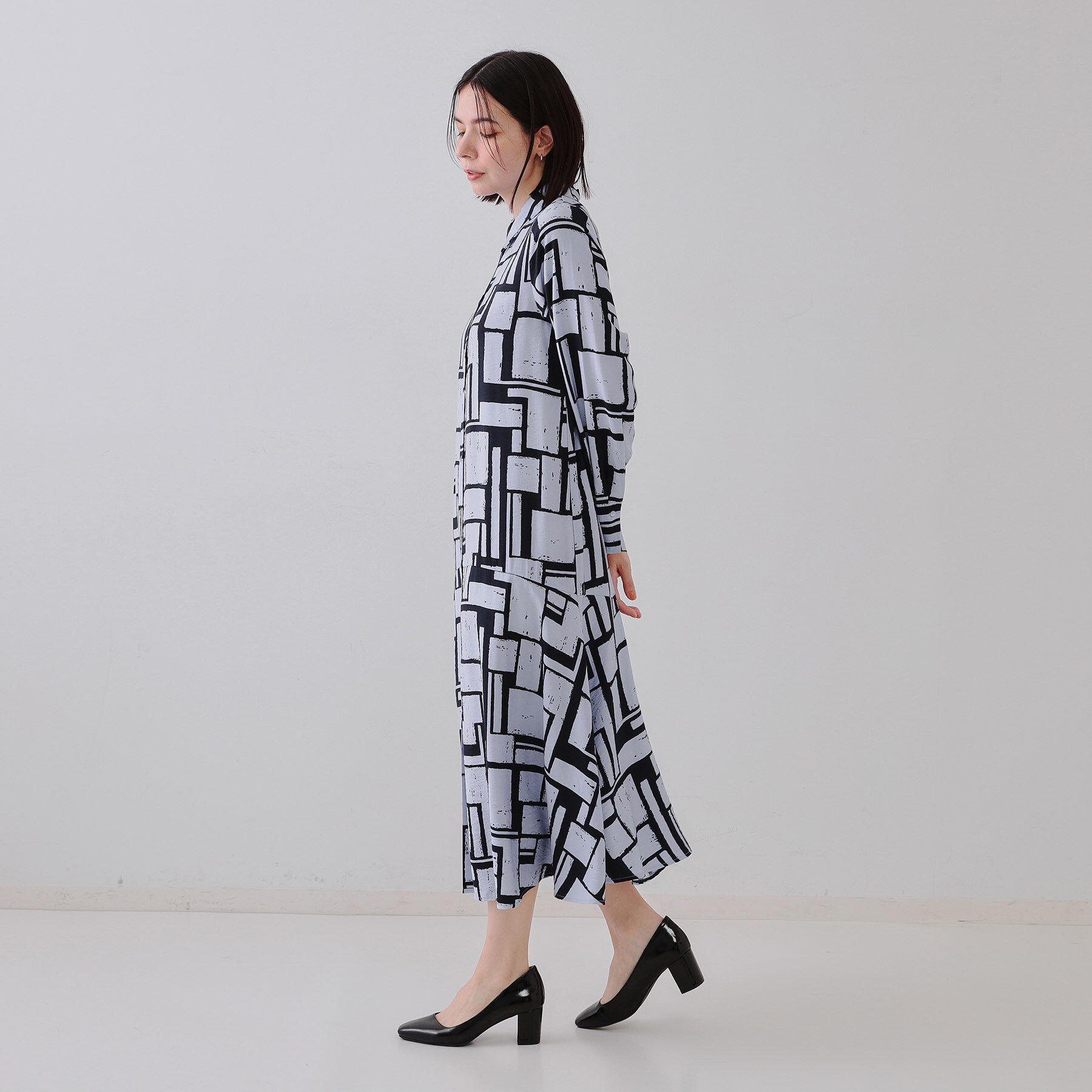 OPAQUE.CLIP「ジオメトリックプリントワンピース」|ワンピース|