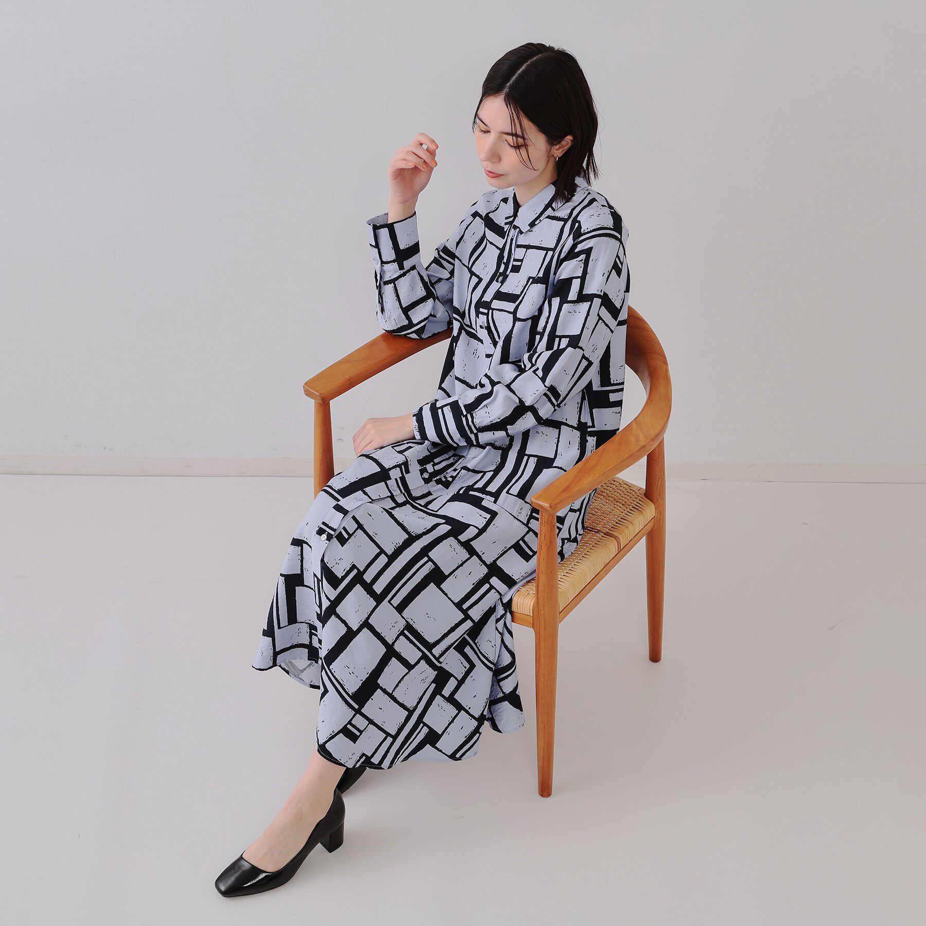 OPAQUE.CLIP「ジオメトリックプリントワンピース」|ワンピース|