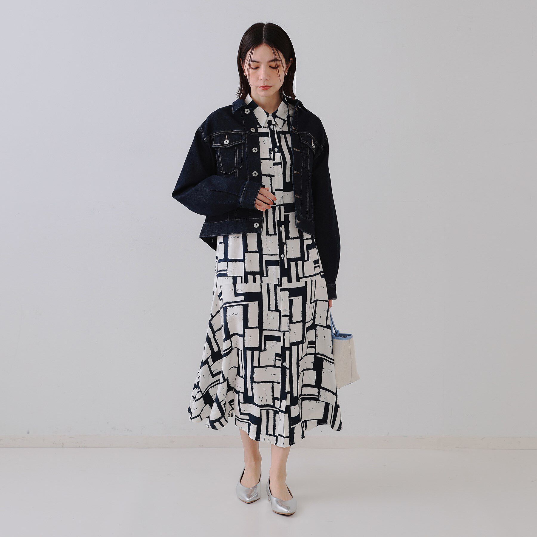 OPAQUE.CLIP「ジオメトリックプリントワンピース」|ワンピース|