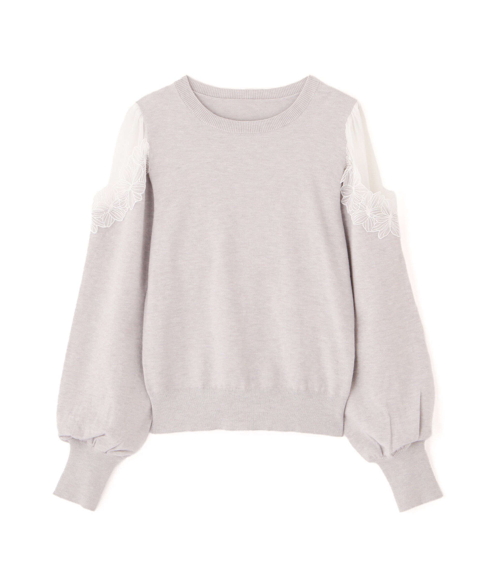  「フラワーレーストリミングニット」|ニット・セーター|