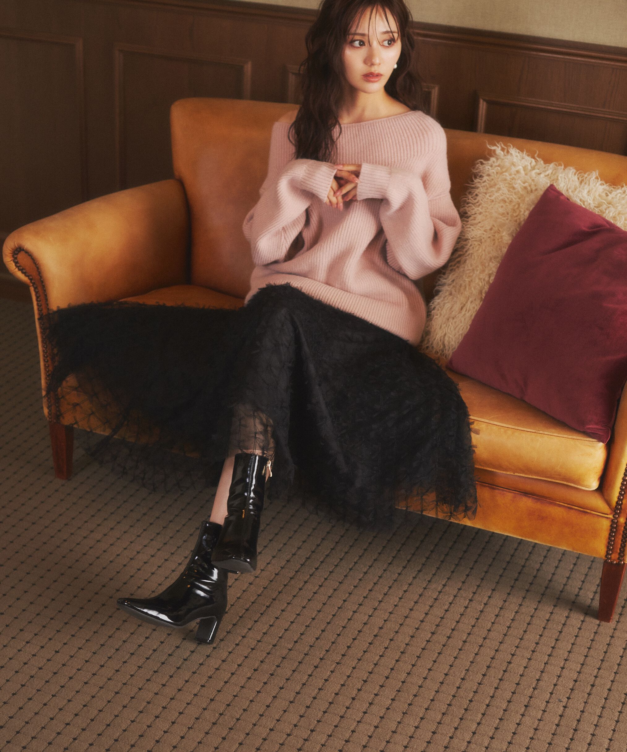 PROPORTION BODY DRESSING「レースアップチュールスカート」|スカート|ブラック