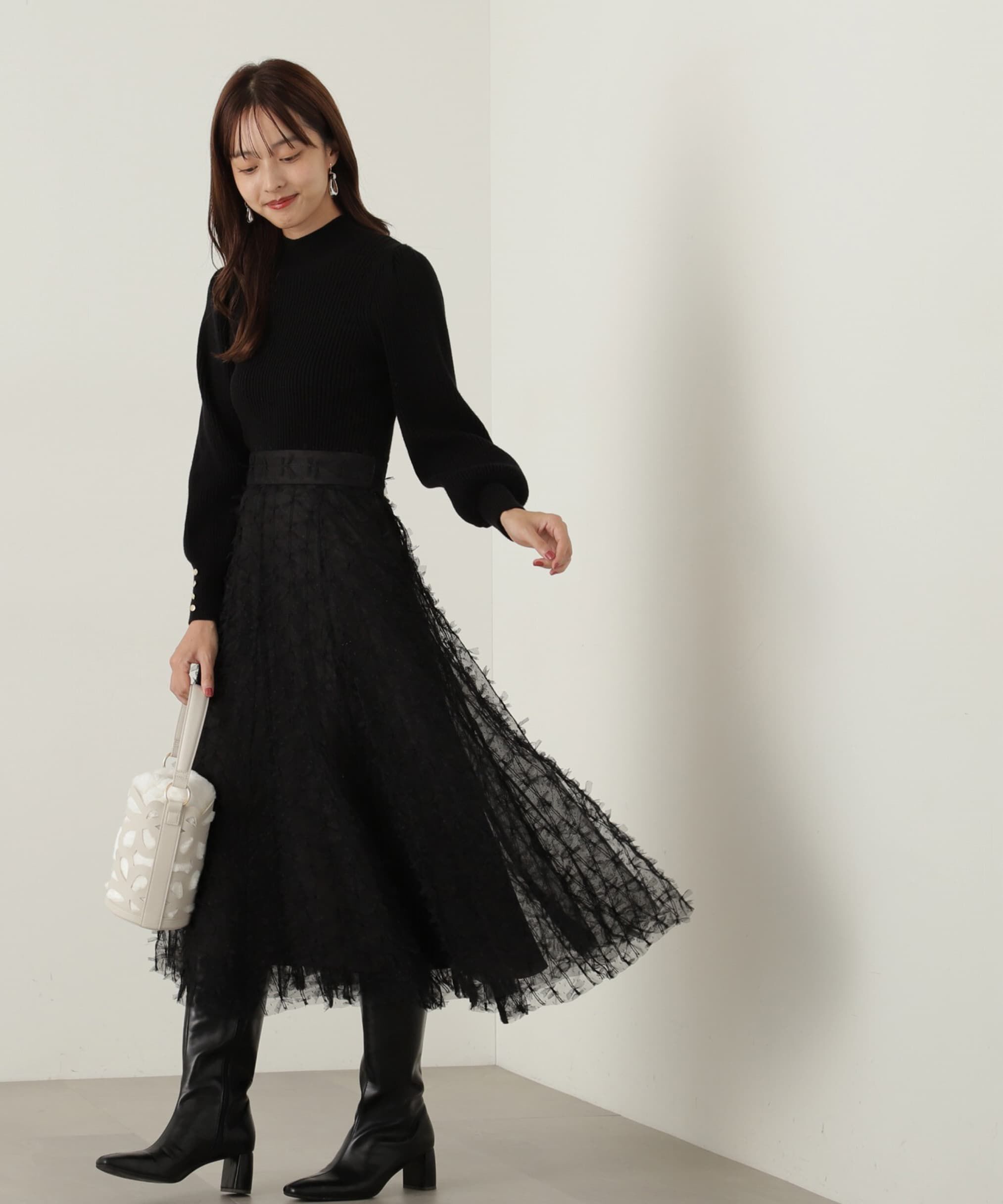 PROPORTION BODY DRESSING「レースアップチュールスカート」|スカート|