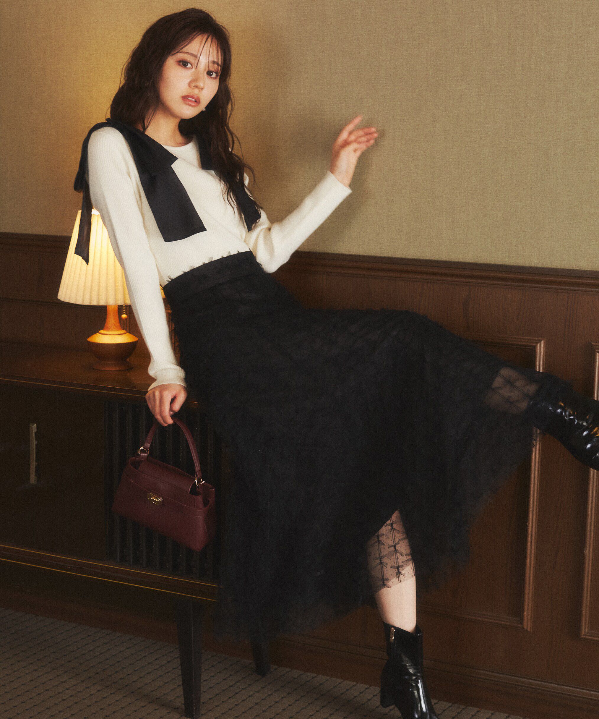 PROPORTION BODY DRESSING「レースアップチュールスカート」|スカート|