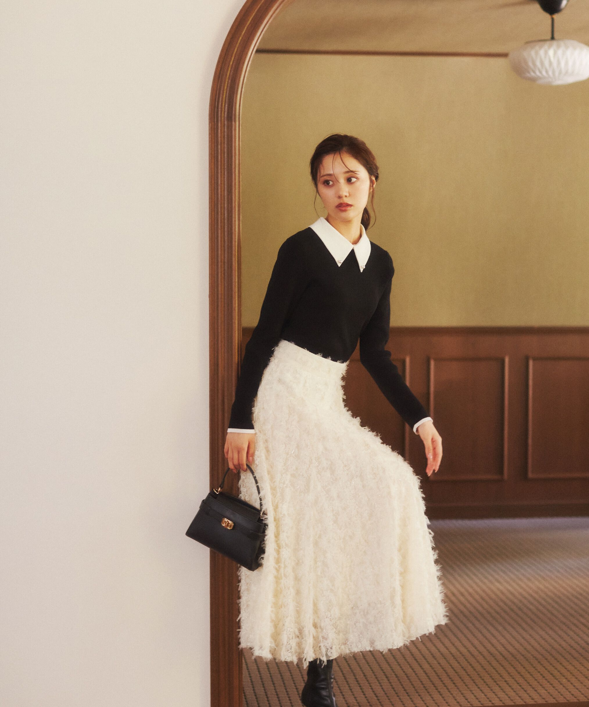 PROPORTION BODY DRESSING「レースアップチュールスカート」|スカート|エクリュ1