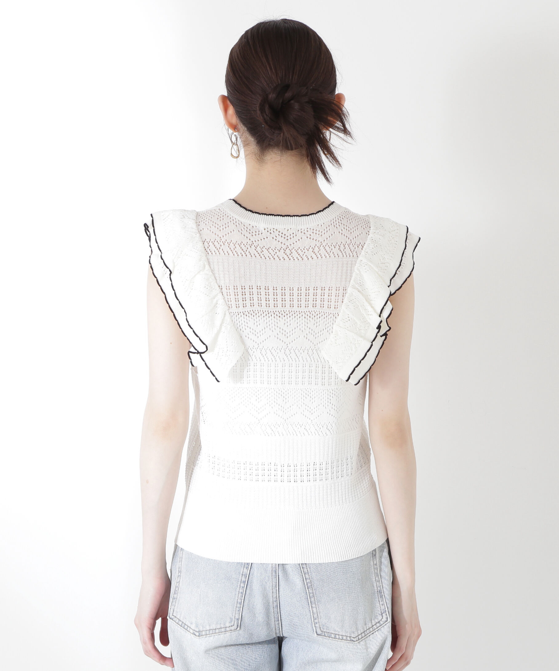 PROPORTION BODY DRESSING「透かし柄フリルニット」|ニット・セーター|