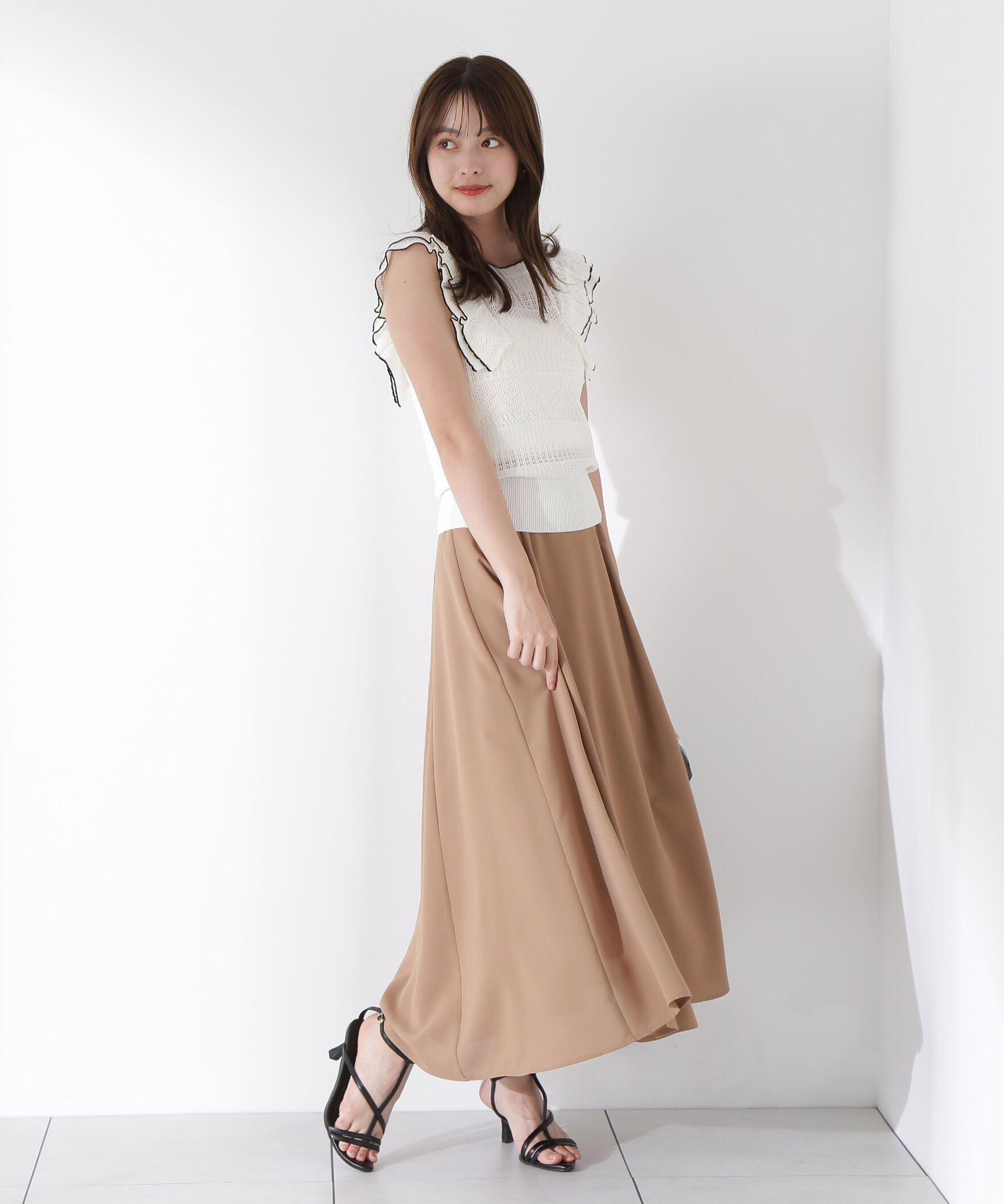 PROPORTION BODY DRESSING「透かし柄フリルニット」|ニット・セーター|