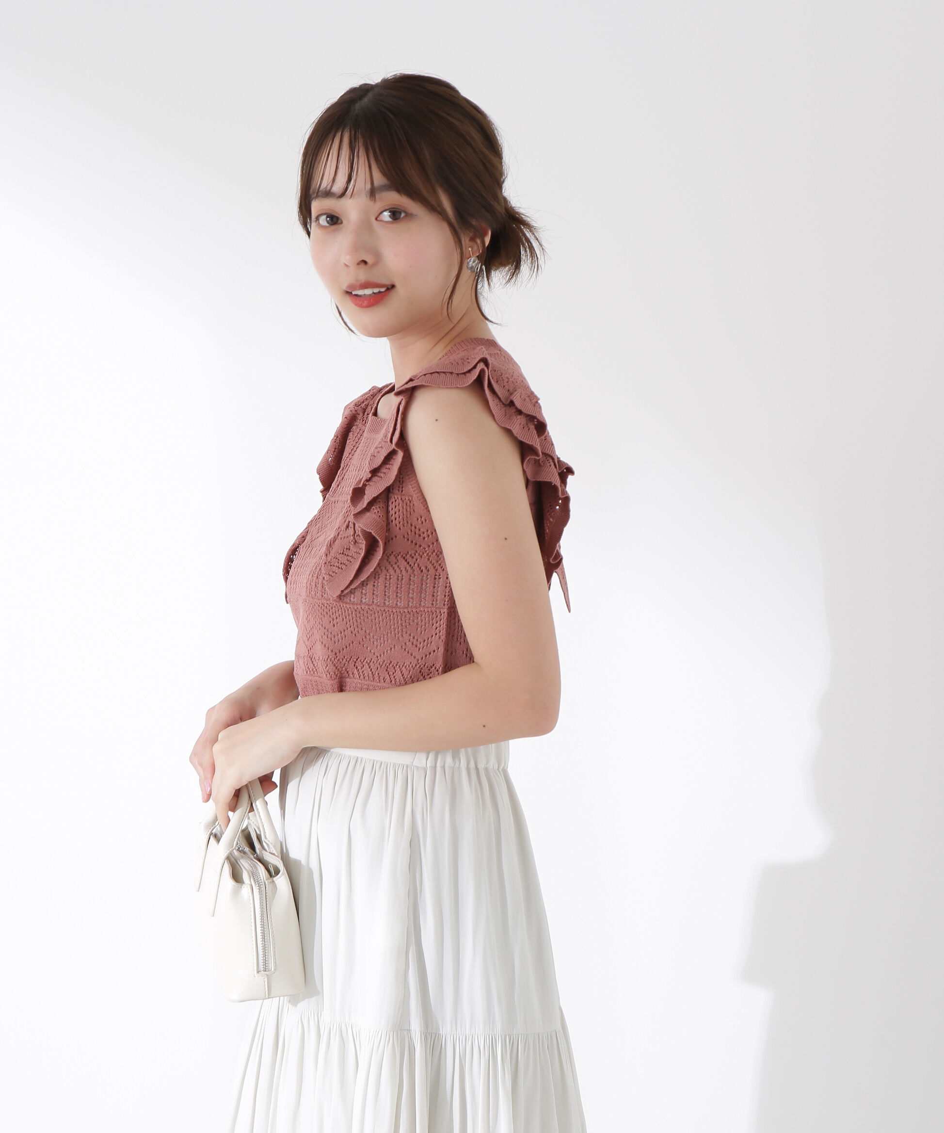 PROPORTION BODY DRESSING「透かし柄フリルニット」|ニット・セーター|