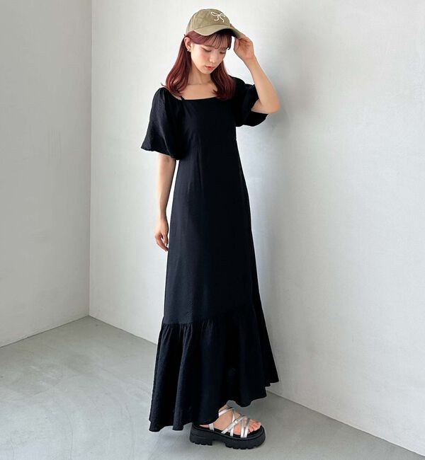 archives「オフショルティアードワンピース」|ワンピース|BLACK