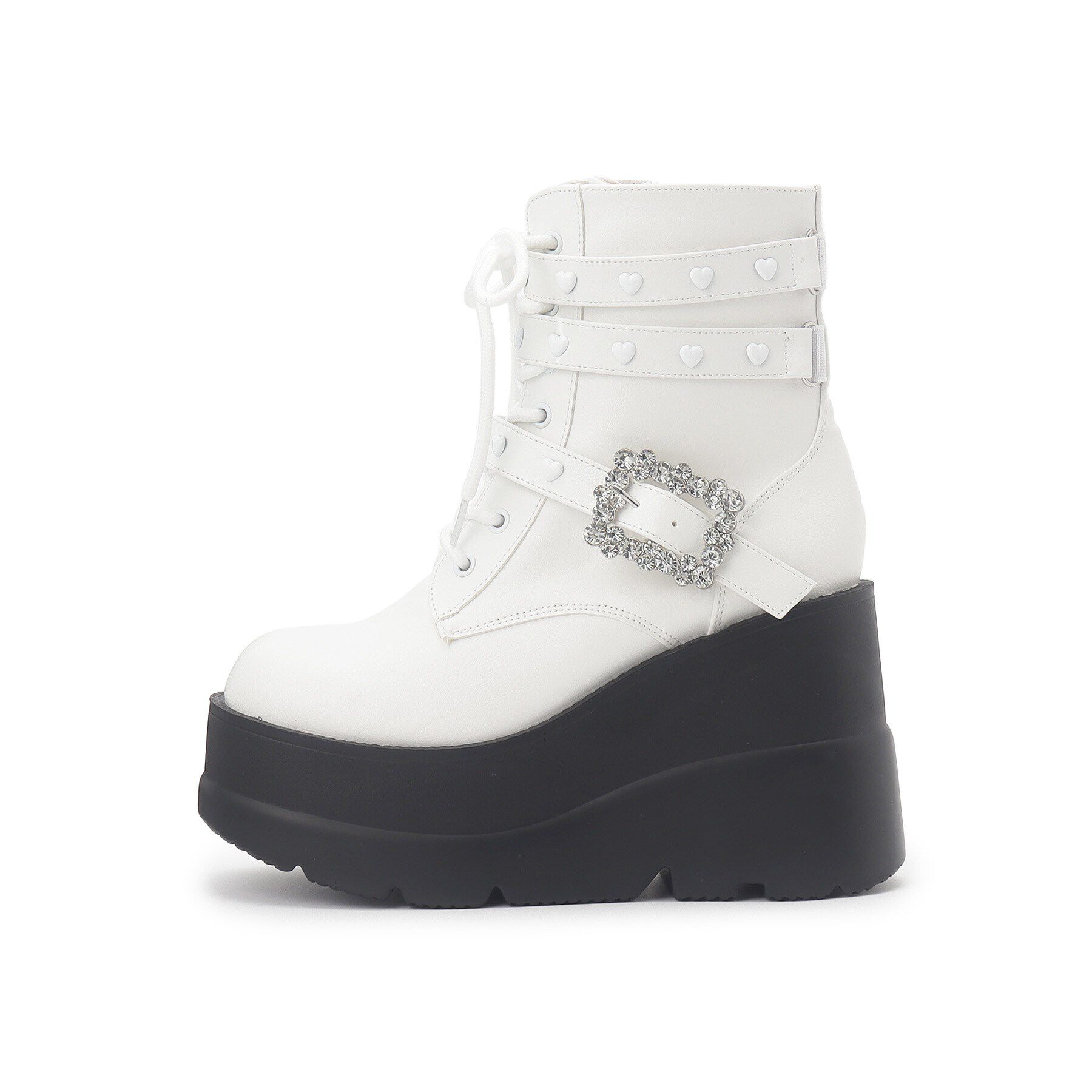 csT&P「厚底ハート付きキラキラベルトブーツ」|ショートブーツ|