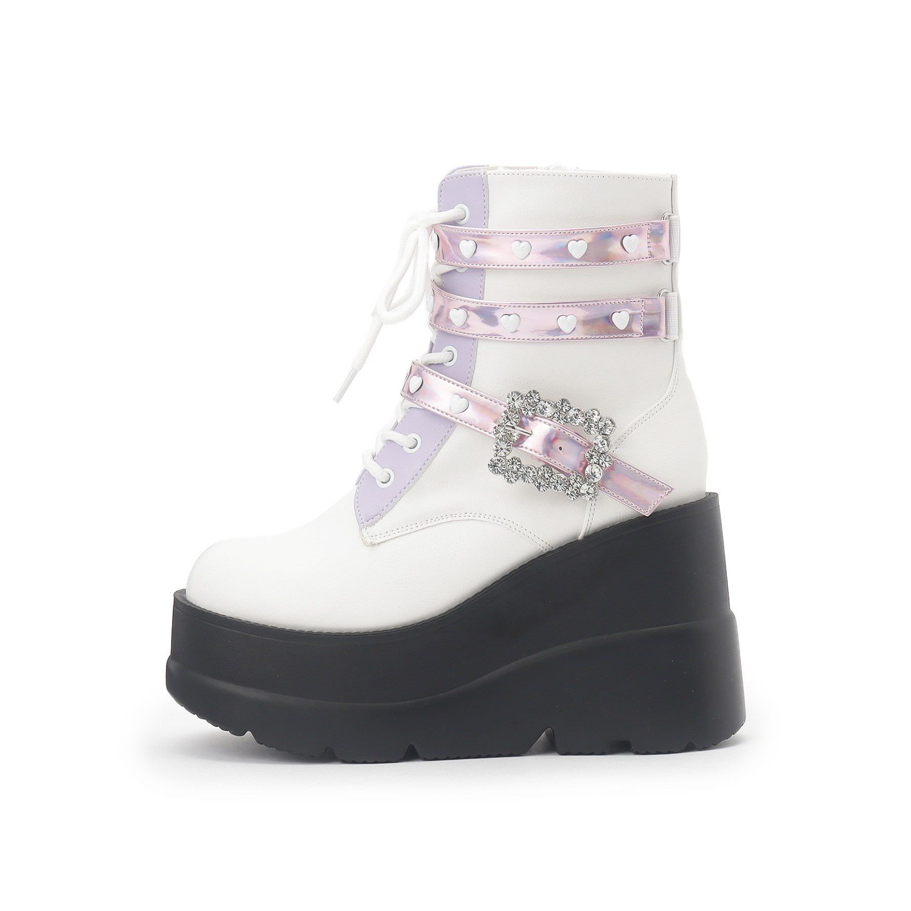csT&P「厚底ハート付きキラキラベルトブーツ」|ショートブーツ|