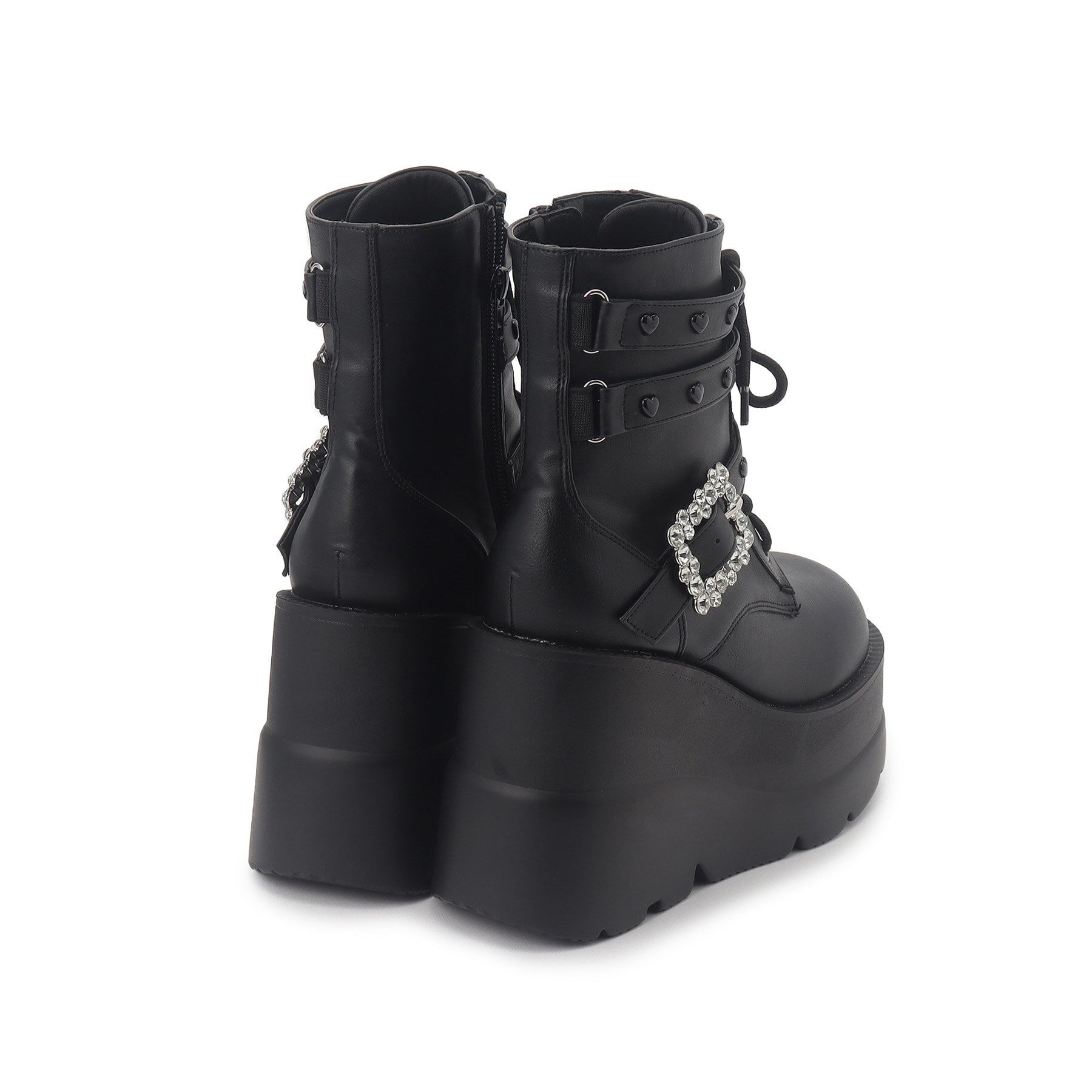csT&P「厚底ハート付きキラキラベルトブーツ」|ショートブーツ|