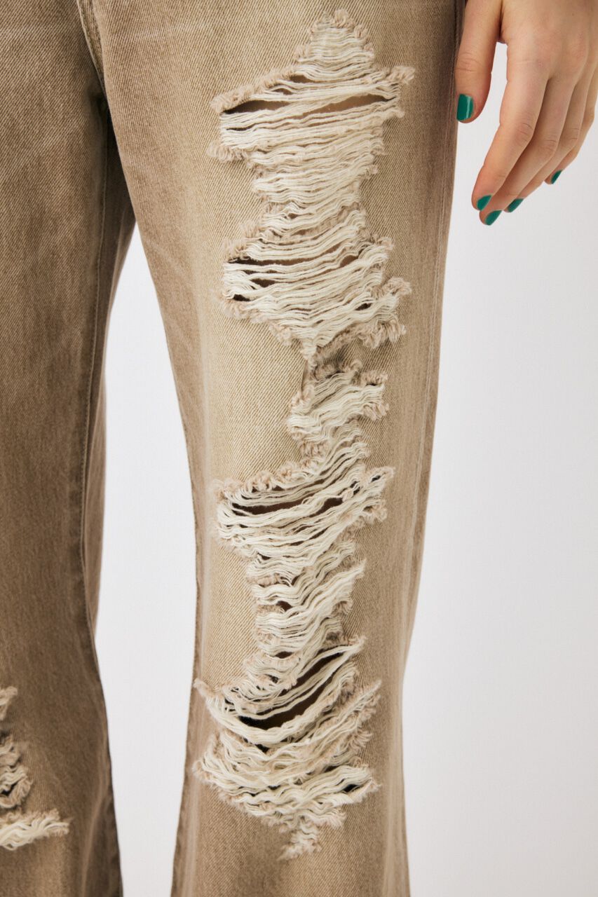 MOUSSY「HIGH DAMAGED STRAIGHT」|デニム|