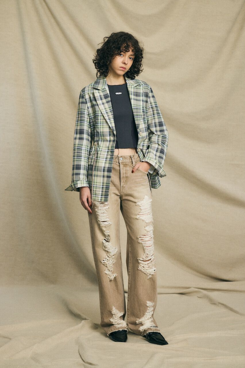 MOUSSY「HIGH DAMAGED STRAIGHT」|デニム|