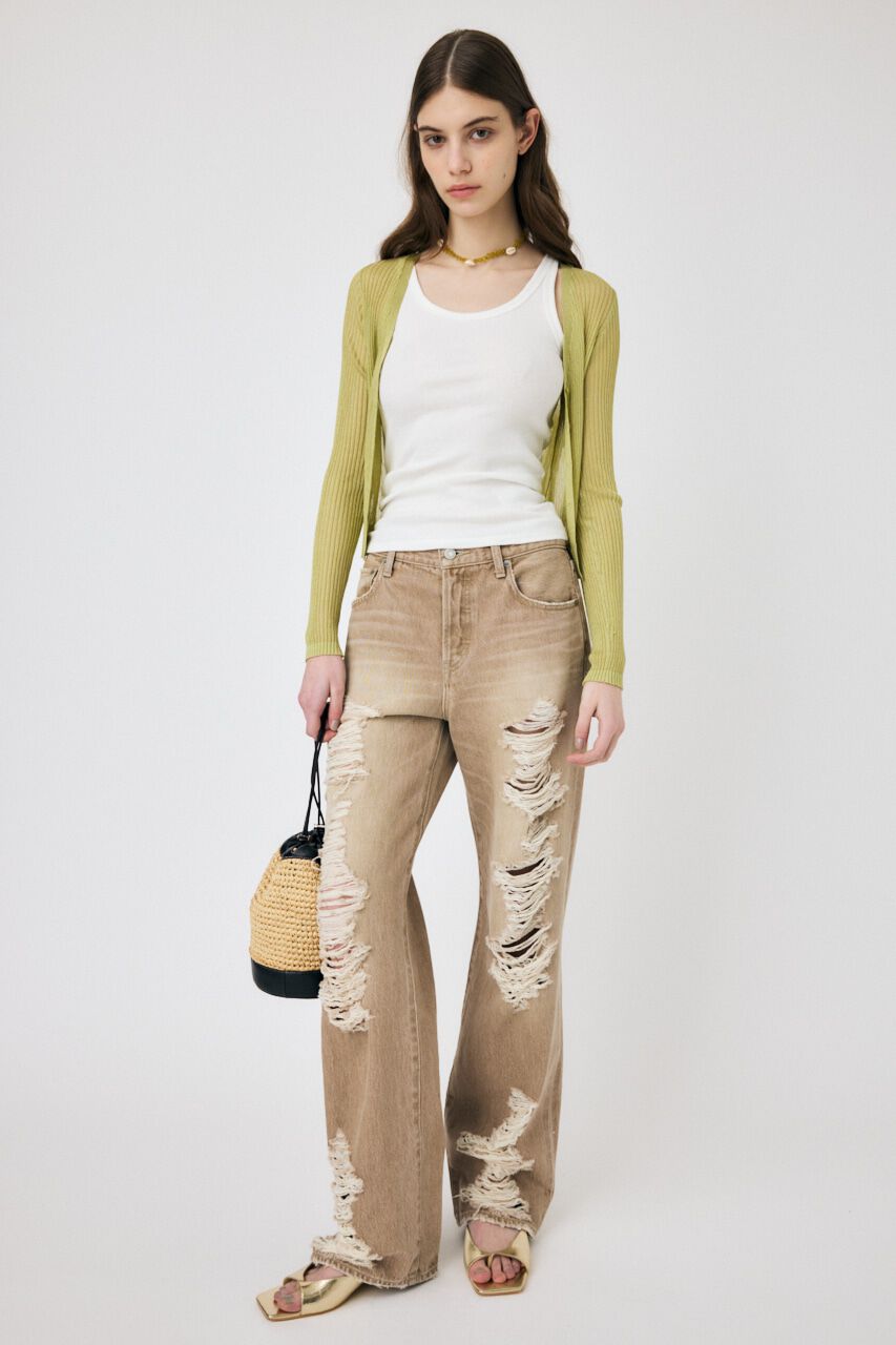 MOUSSY「HIGH DAMAGED STRAIGHT」|デニム|