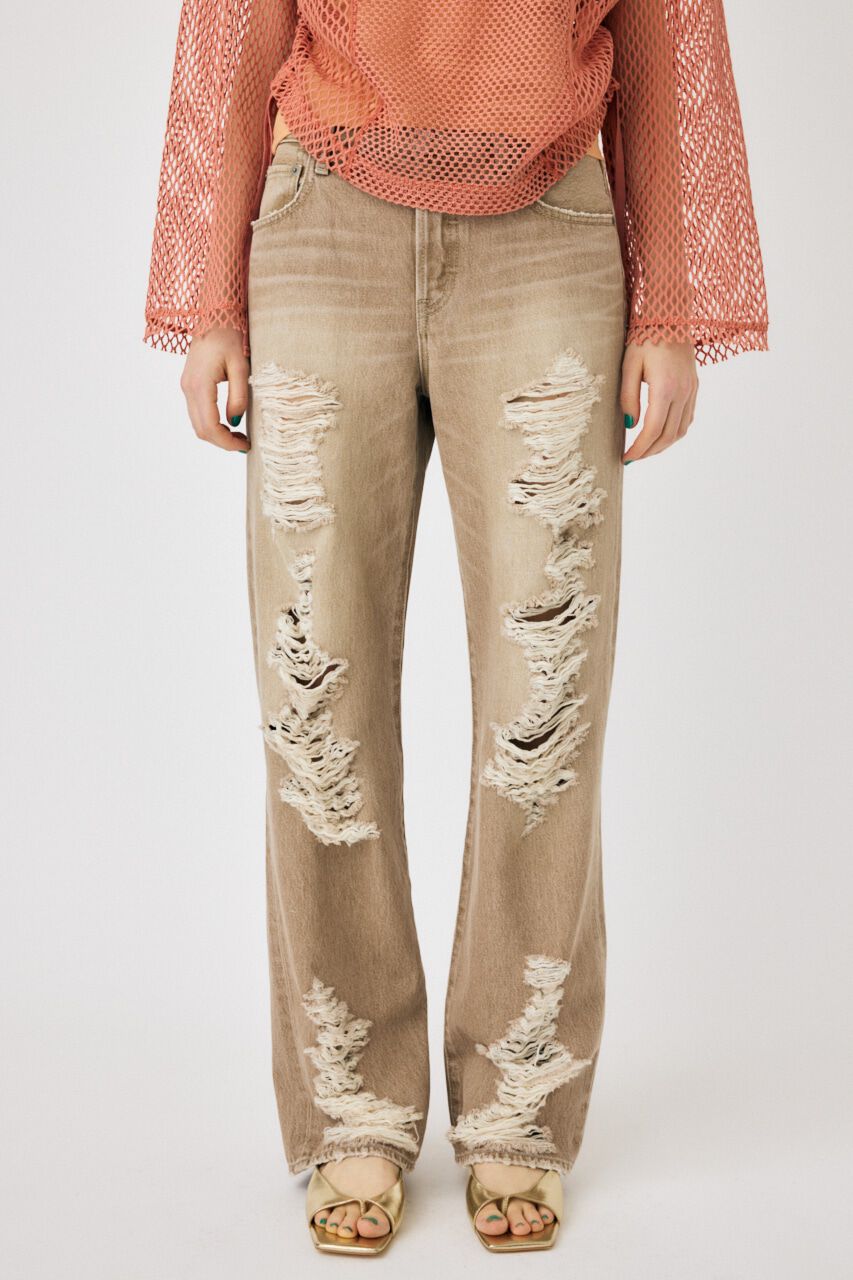 MOUSSY「HIGH DAMAGED STRAIGHT」|デニム|