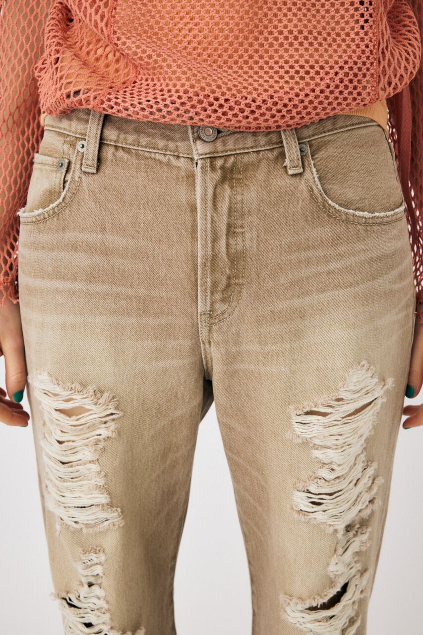 MOUSSY「HIGH DAMAGED STRAIGHT」|デニム|