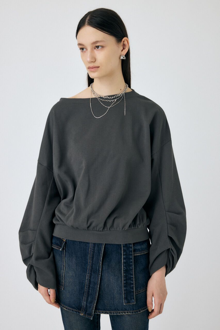 MOUSSY「OFF SHOULDER スウェット」|その他|L/BLK1
