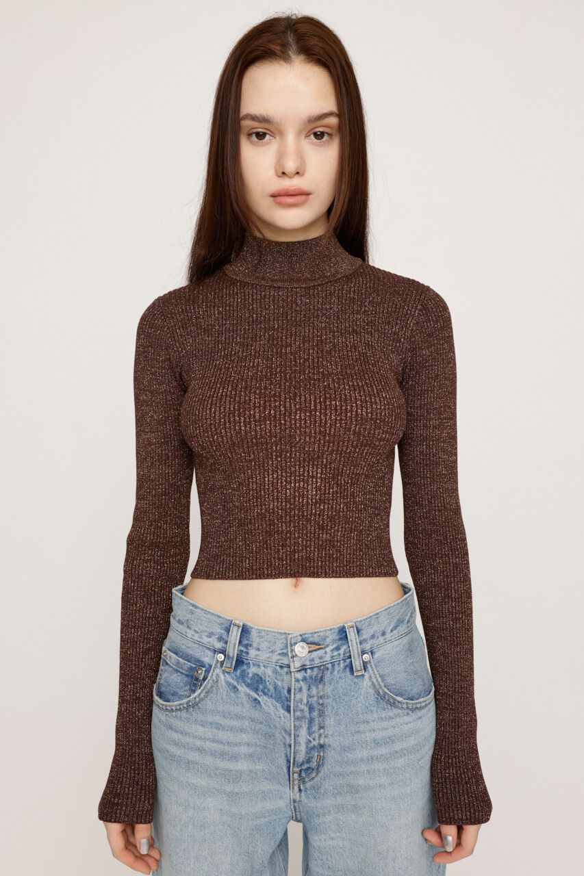 SLY「SHINY CROPPED KNIT トップス」|ニット・セーター|