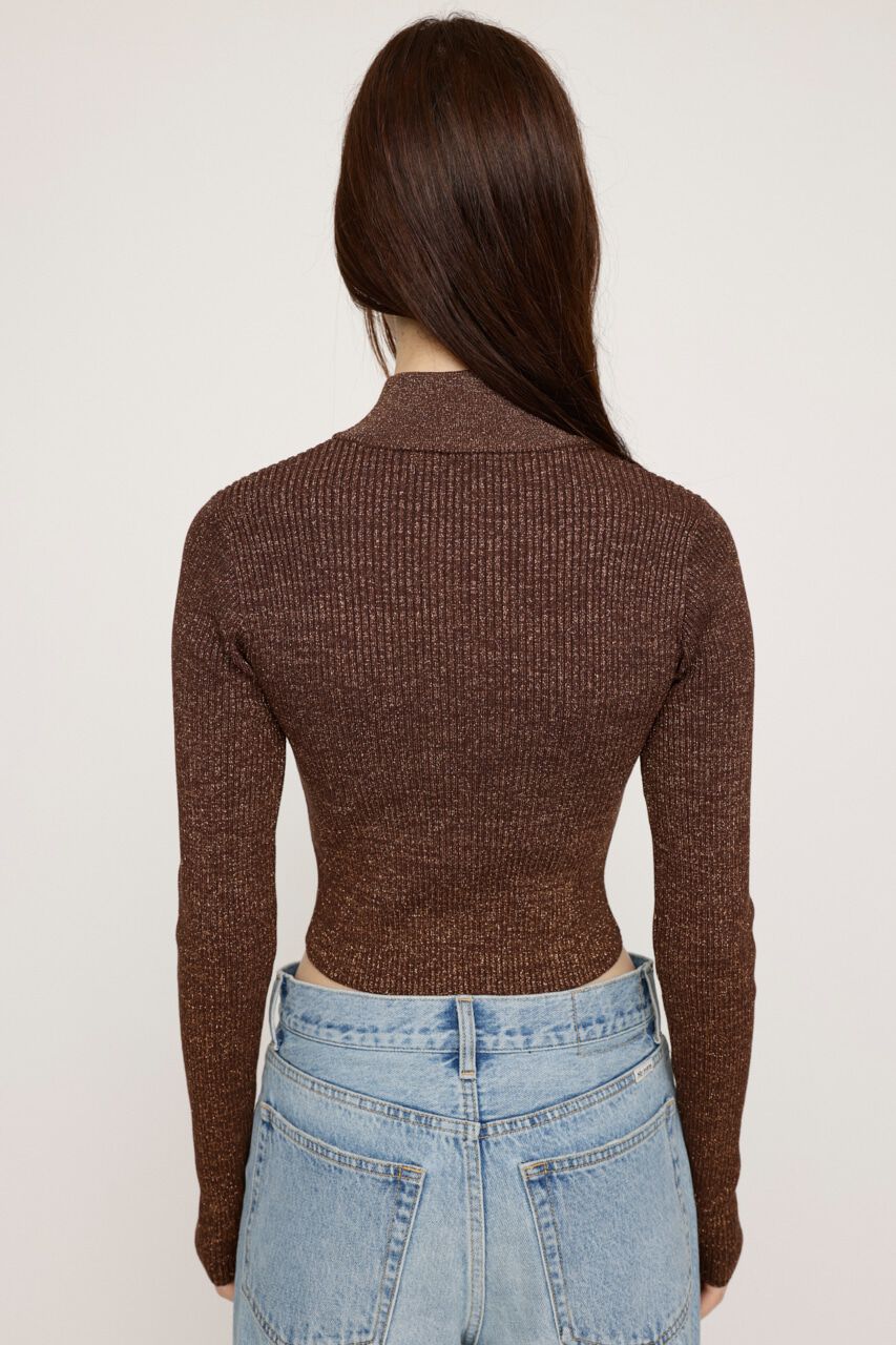 SLY「SHINY CROPPED KNIT トップス」|ニット・セーター|