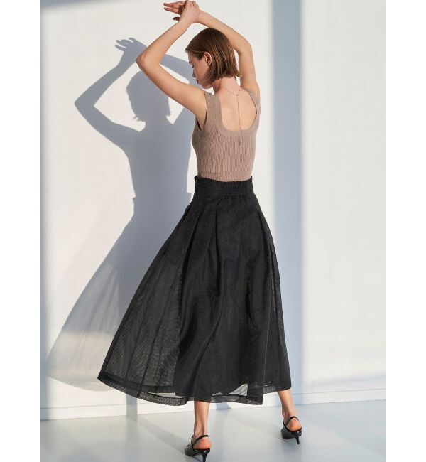 ELENDEEK「【FUJIKO&times;ELENDEEK】2WAY SHEER CHECK FLARED SK」|スカート|