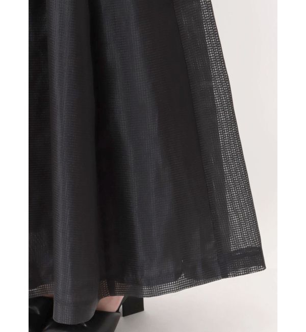 ELENDEEK「【FUJIKO&times;ELENDEEK】2WAY SHEER CHECK FLARED SK」|スカート|