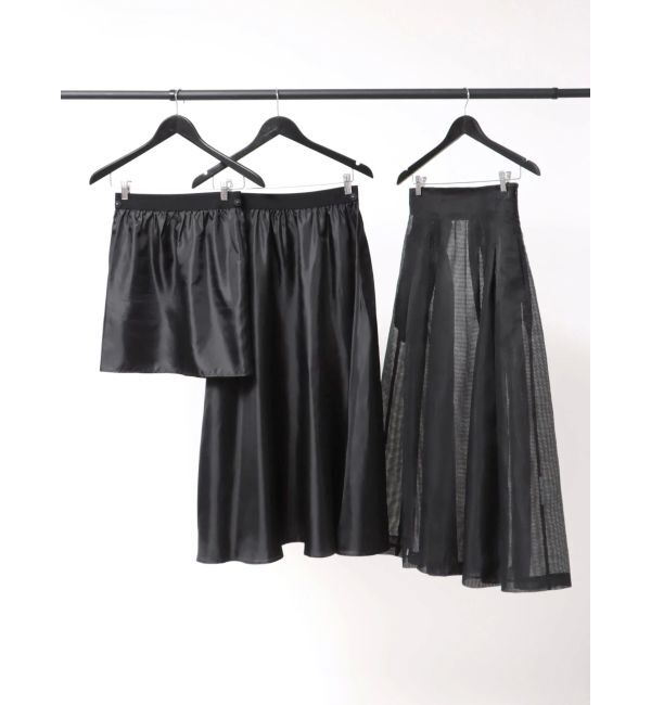 ELENDEEK「【FUJIKO&times;ELENDEEK】2WAY SHEER CHECK FLARED SK」|スカート|